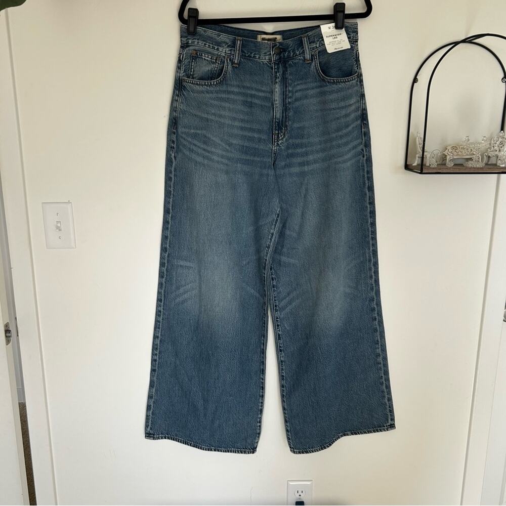 Madewell Wide Leg Jeans in Medium Blue Wash
